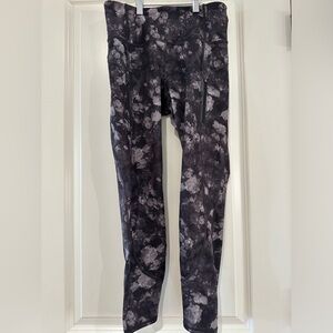 Athleta Rainier High Rise Legging - Black/White multi - Small Petite